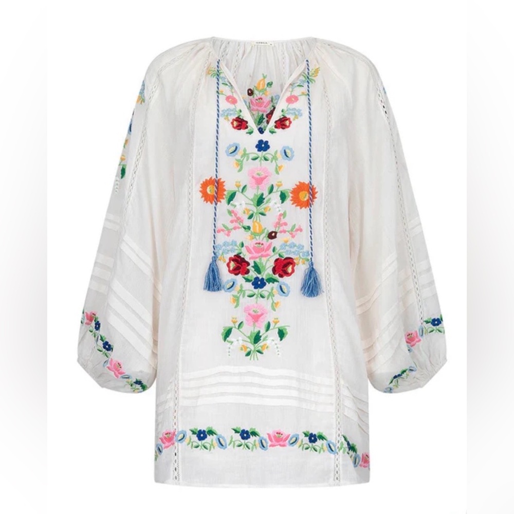 TRADE 🌸 SPELL NWT RARE 💐 Florapaloosa Embroidered Tunic Dress Wildflower Size SM - Picture 8 of 15